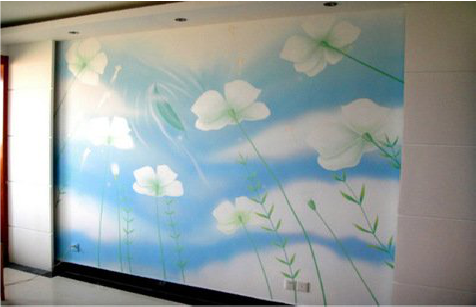 卢氏画墙绘怎么画好白云的蓬松感？