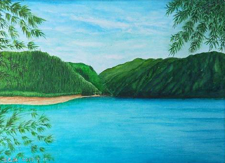 卢氏在墙绘中，如何绘画绿水青山？